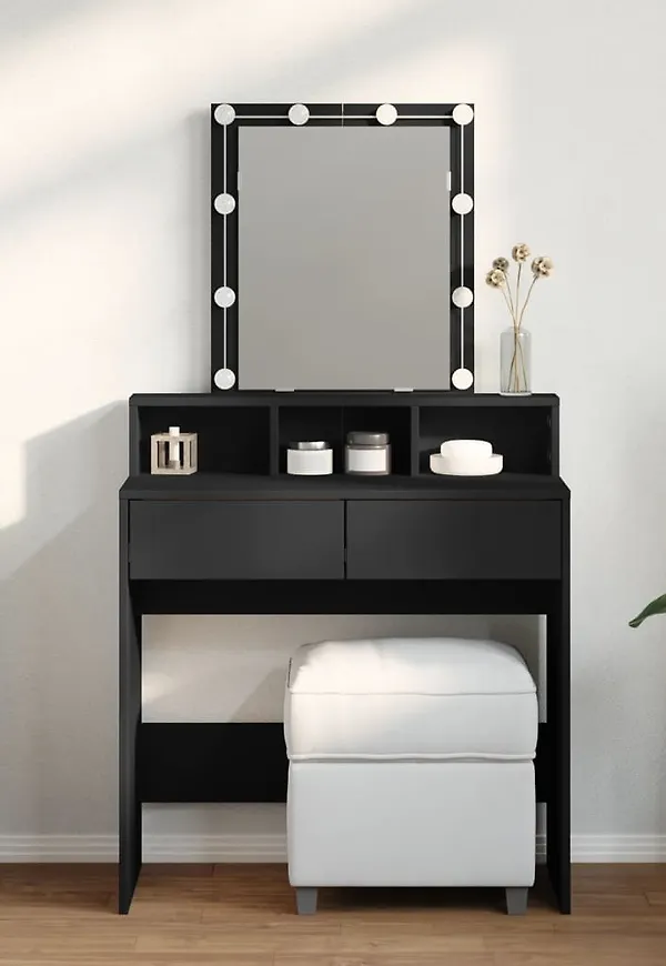 Svart vidaXL-spegel i mysig modell.