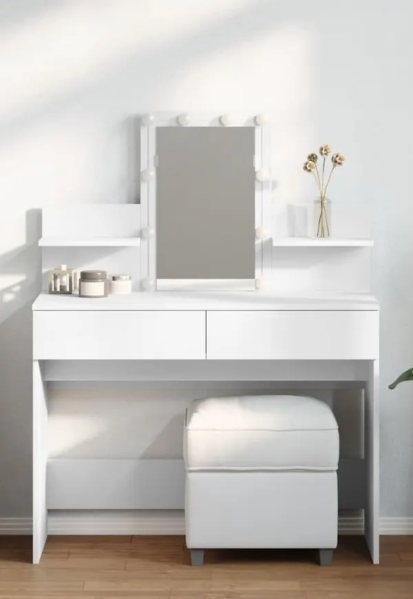 Vit vidaXL-spegel i jättesnygg modell.