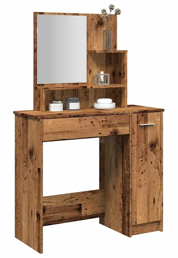 Brun vidaXL-sminkbord i supersnygg modell.