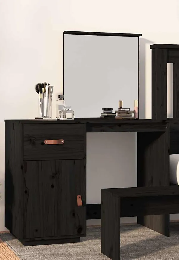 Svart vidaXL-sminkbord i vacker modell.
