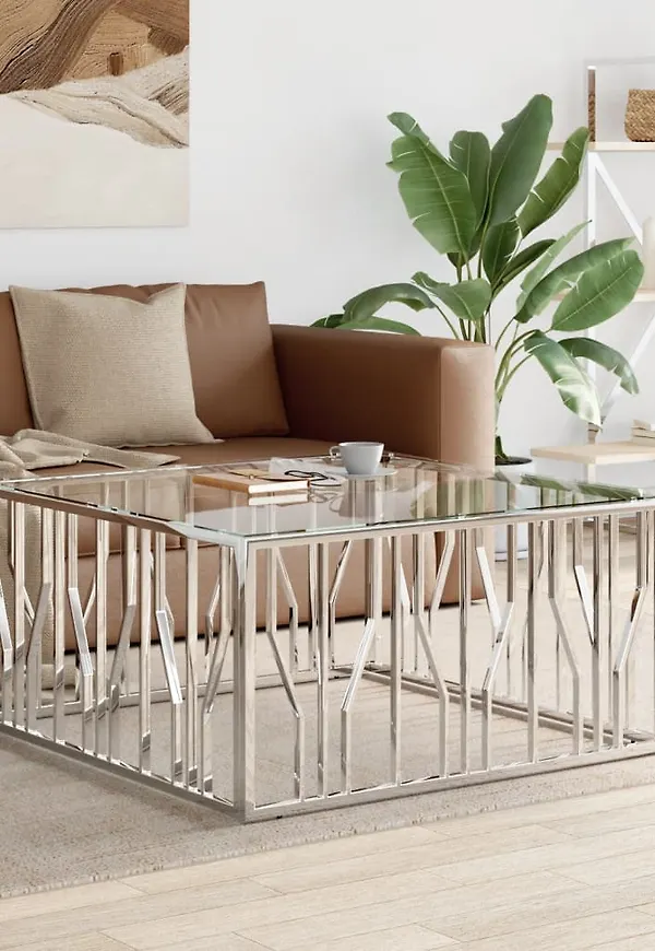 Silver vidaXL-avlastningsbord i mysig modell.