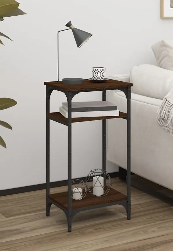 Exklusiv vidaxl avlastningsbord i brun färg gjord i ek.