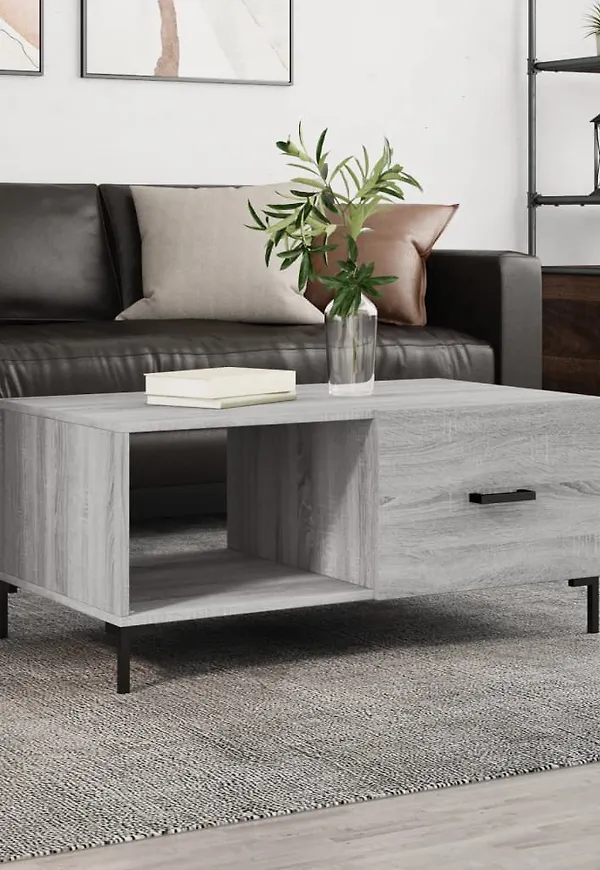 Trendig soffbord i grå färg gjord i järn.