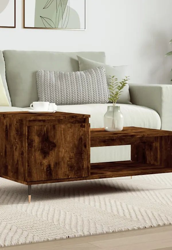 Klassisk vidaxl soffbord i brun färg gjord i ek.