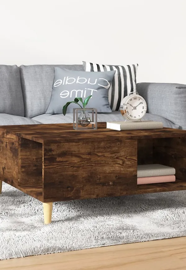 Exklusiv vidaxl soffbord i brun färg gjord i ek.