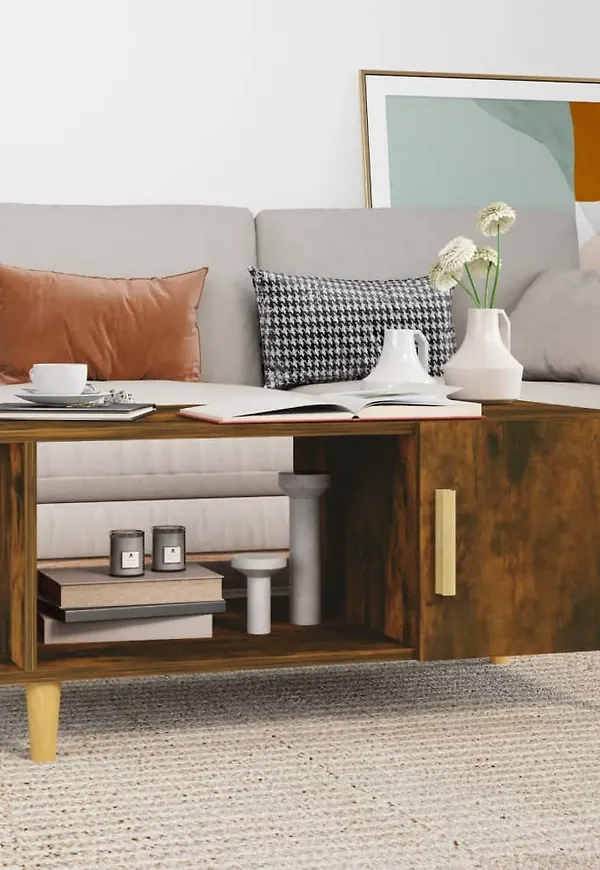 Brun vidaXL-avlastningsbord i ek i komfortabel modell.