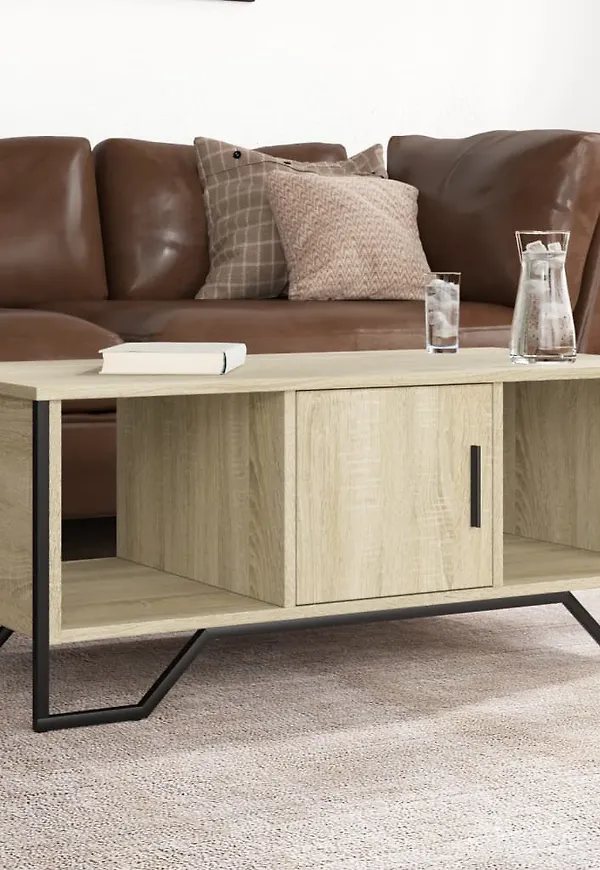 Otroligt snygg vidaxl soffbord i brun färg gjord i ek.