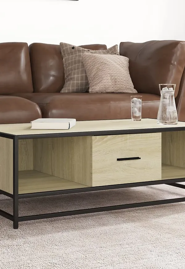 Fin vidaxl soffbord i brun färg gjord i ek.