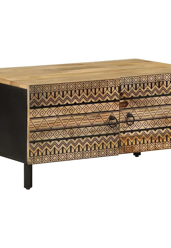 Svart vidaXL-järnsoffbord i stilren modell.