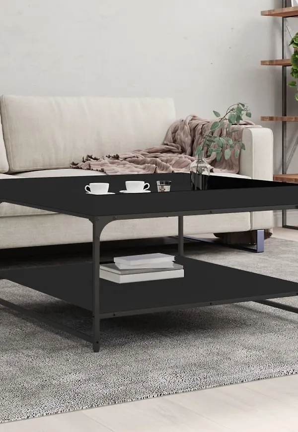 Trendig vidaxl soffbord i svart färg gjord i järn.