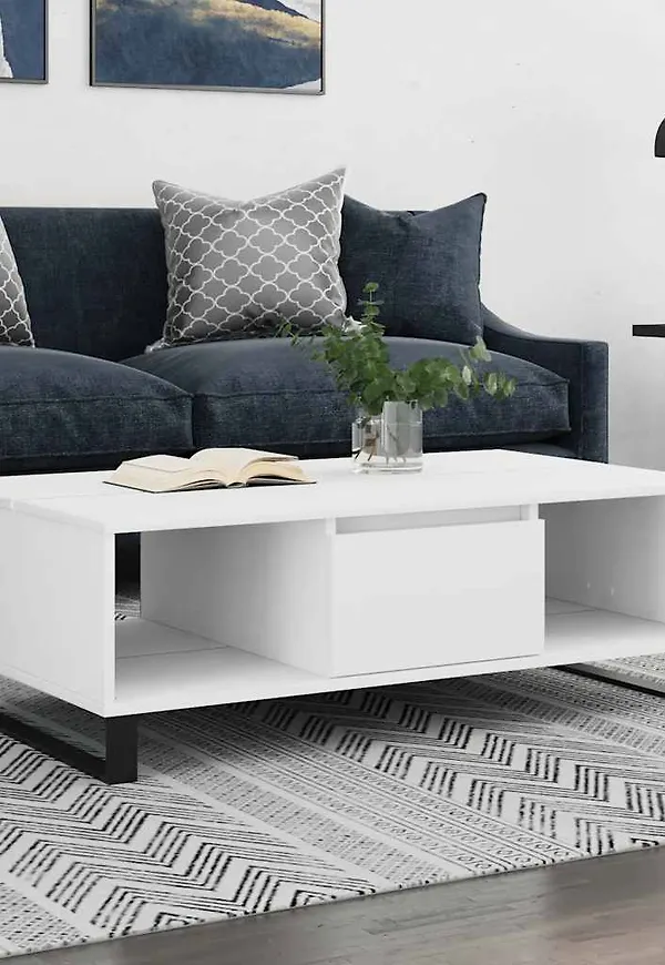 Mysig järnbord i vitt från vidaXL.