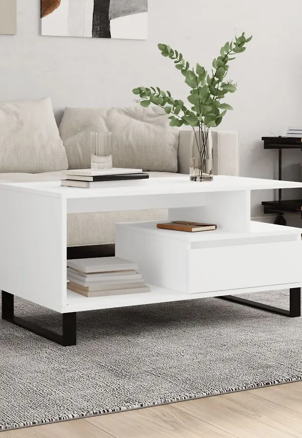 Moderiktig soffbord i vitt från vidaXL.