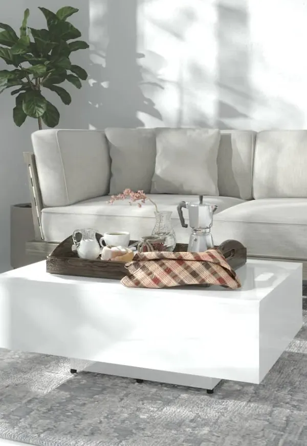 Trendig soffbord i vitt från vidaXL.