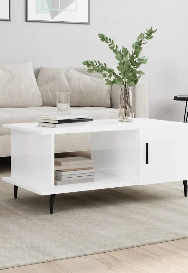 Supersnygg vidaxl soffbord i vit färg gjord i järn.