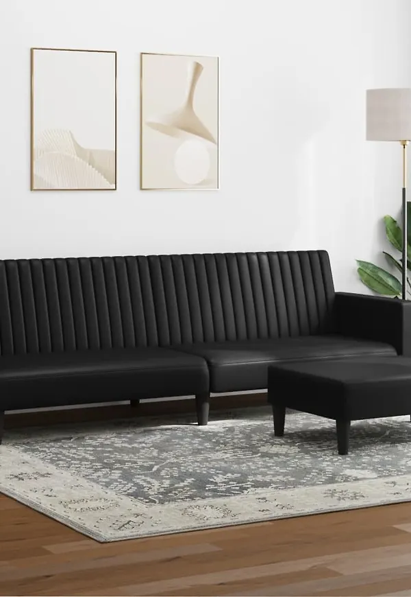 Svart vidaXL-bäddsoffa i fantastiskt snygg modell.