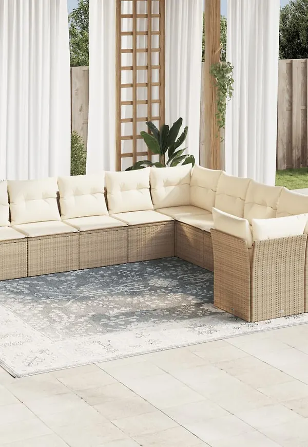 Beige vidaXL-soffgrupp i riktigt snygg modell.