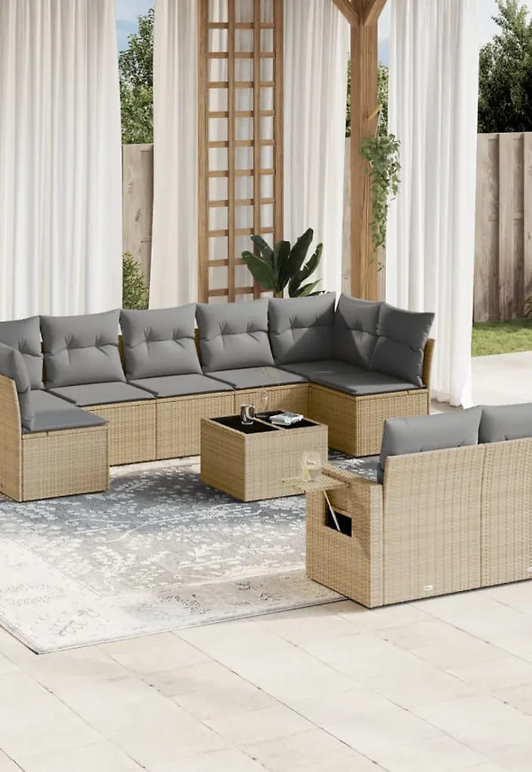 Beige vidaXL-sidobord i skön modell.