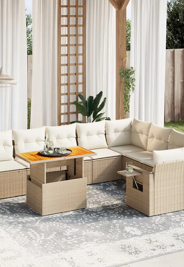 Elegant beige bord 2025 från vidaXL.