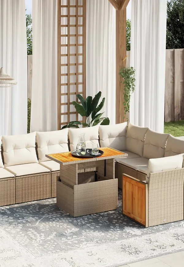 Elegant trädgårdsbord i beiget från vidaXL.