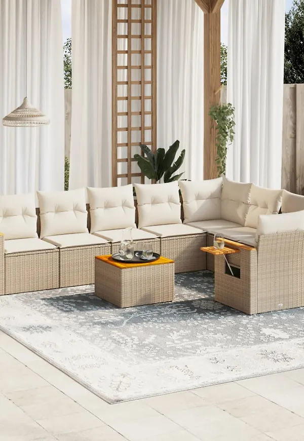 Moderiktig trädgårdsbord i beiget från vidaXL.