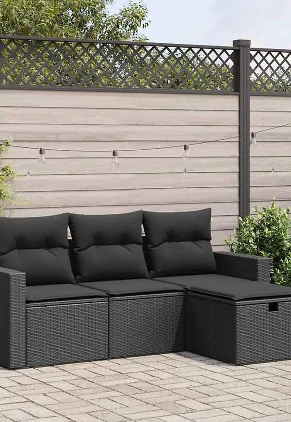 Smickrande soffgrupp i svart från vidaXL.