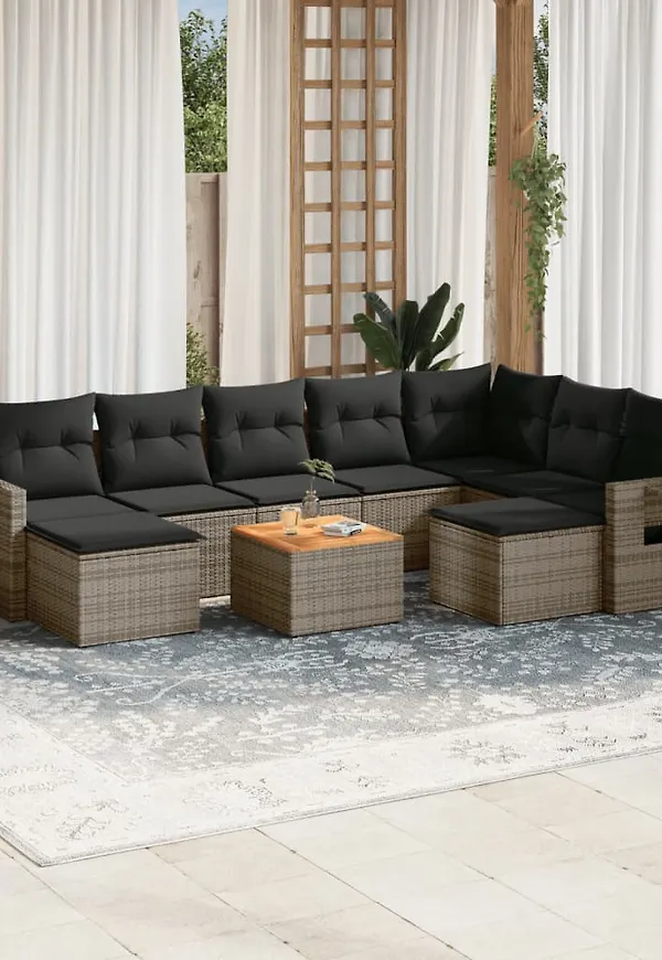 Grå vidaXL-trädgårdsbord i trendig modell.