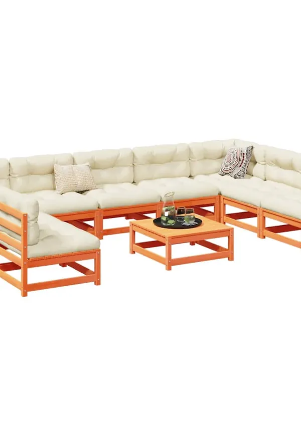 Stilren bomullssoffgrupp i brunt från vidaXL.