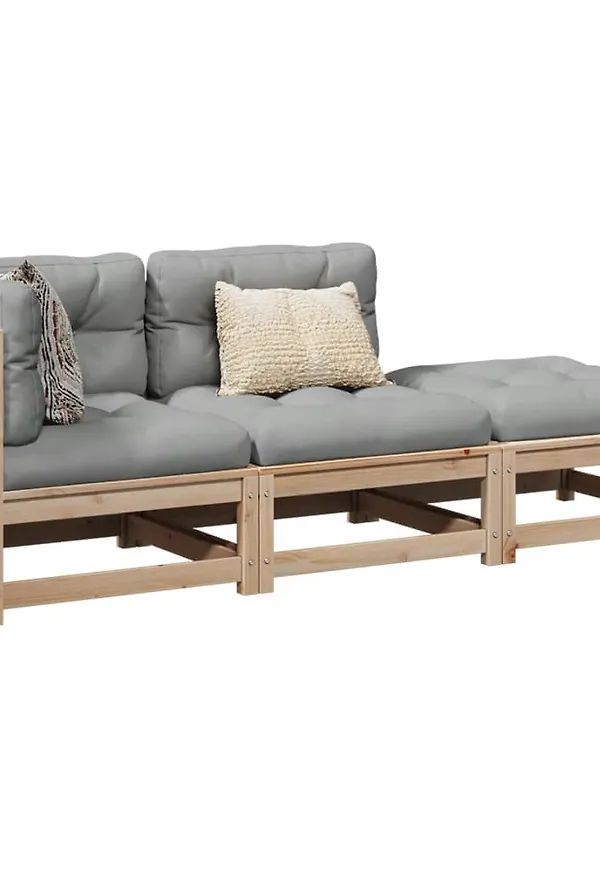 Riktigt trendig bomullssoffgrupp i brunt från vidaXL.