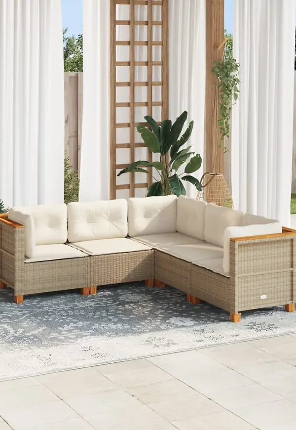 Beige vidaXL-möbelgrupp i smickrande modell.