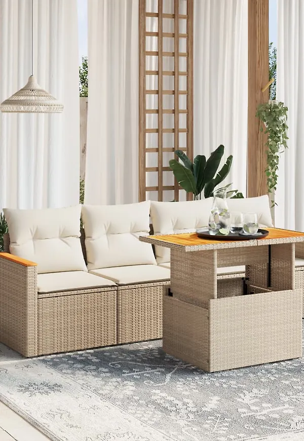 Beige vidaXL-soffbord i superfin modell.