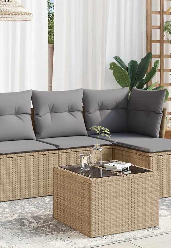 Moderiktig möbelgrupp i beiget från vidaXL.