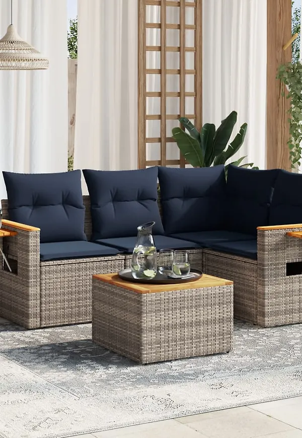 Grå vidaXL-trädgårdsbord i otroligt fin modell.