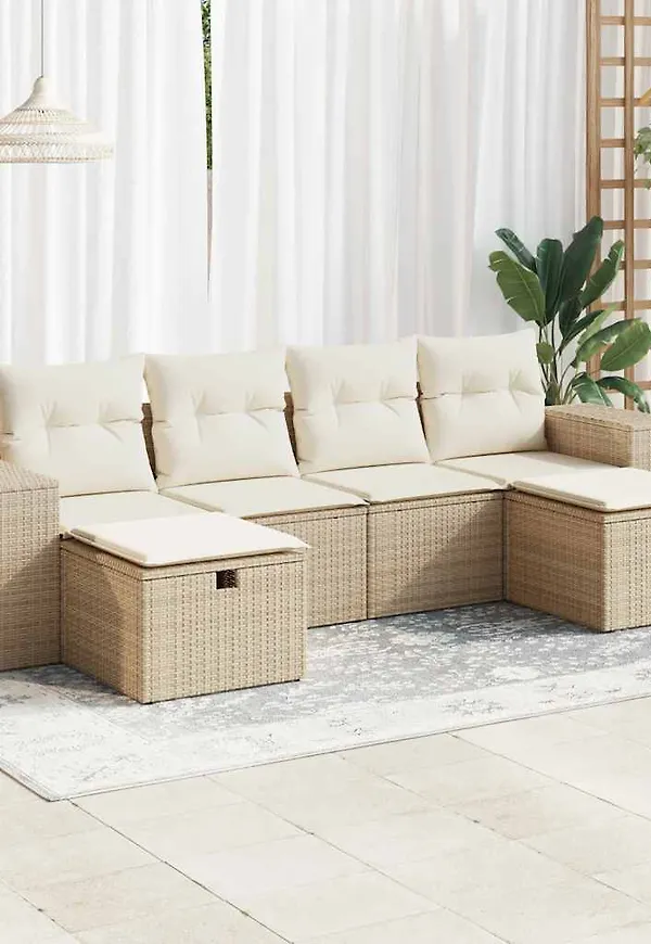 Beige vidaXL-möbelgrupp i fantastiskt fin modell.