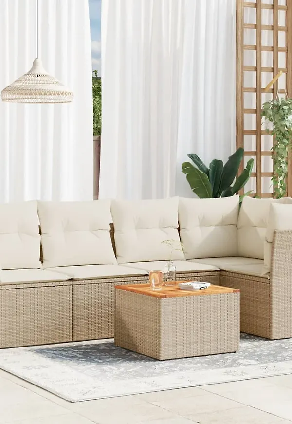 Härlig trädgårdsbord i beiget från vidaXL.