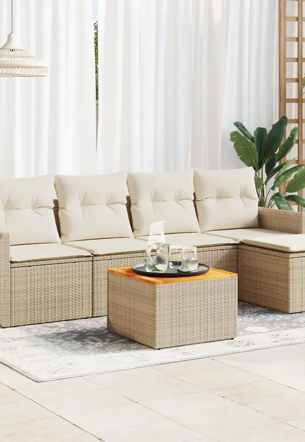 Beige vidaXL-möbelgrupp i snygg modell.