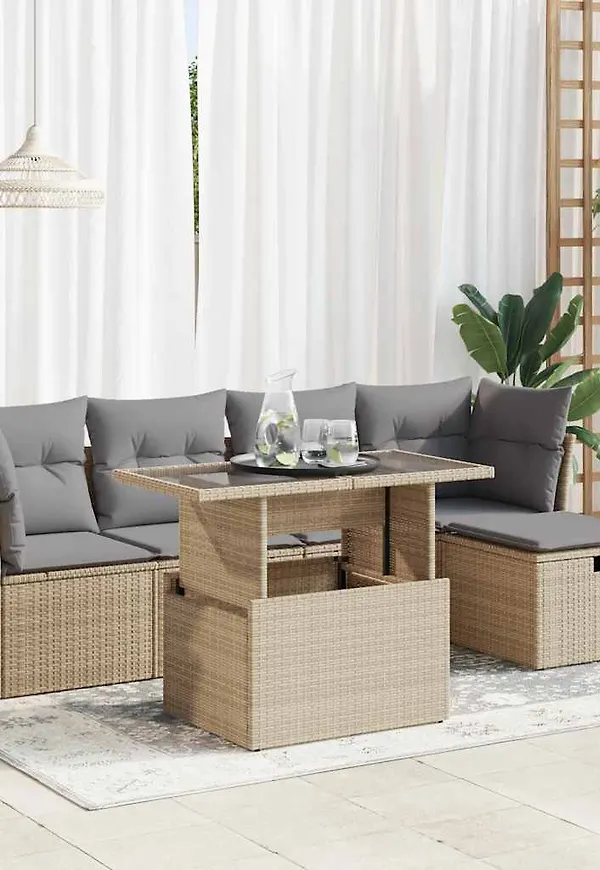 Smickrande soffgrupp i beiget från vidaXL.