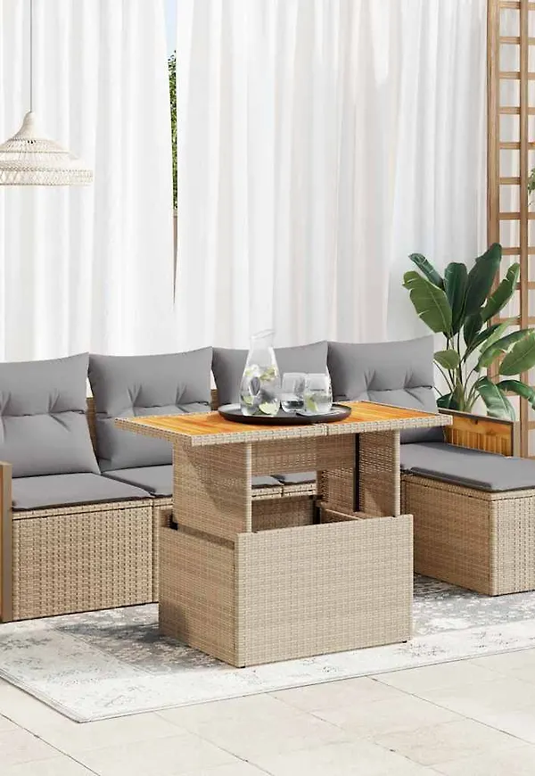 Moderiktig bord i beiget från vidaXL.