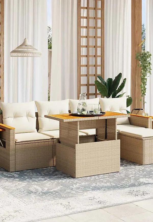 Beige vidaXL-sidobord i härlig modell.