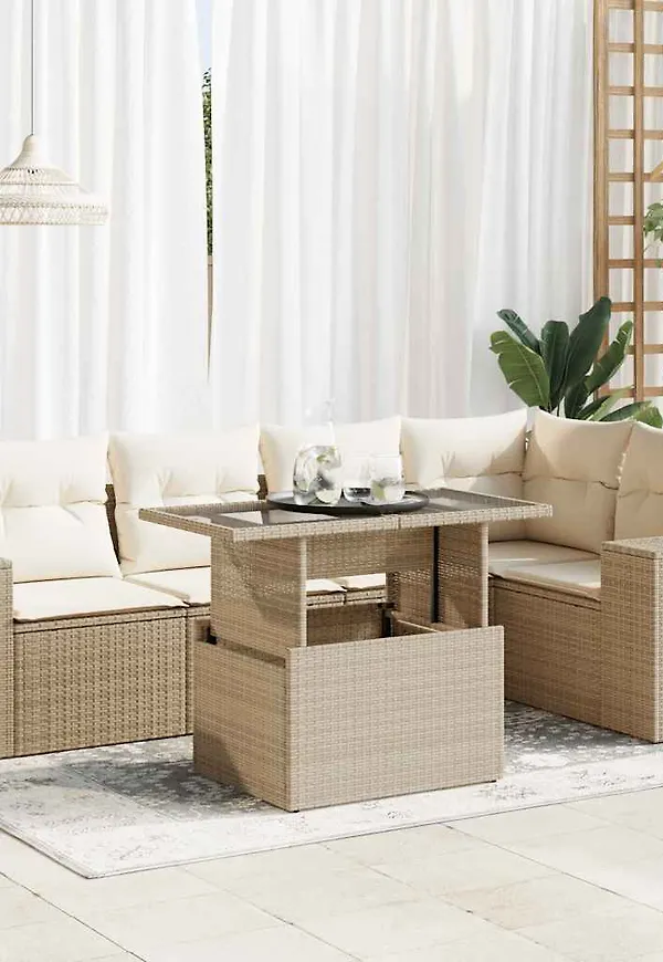 Beige vidaXL-bord i fantastiskt fin modell.