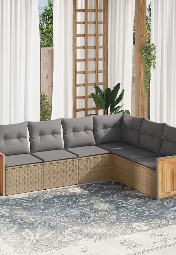 Beige vidaXL-soffgrupp i fantastiskt fin modell.