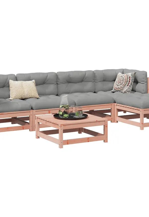 Riktigt trendig vidaxl möbelgrupp i brun färg gjord i bomull.