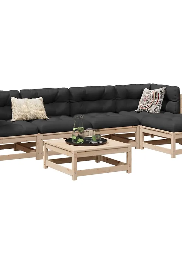 Exklusiv vidaxl soffgrupp i brun färg gjord i bomull.