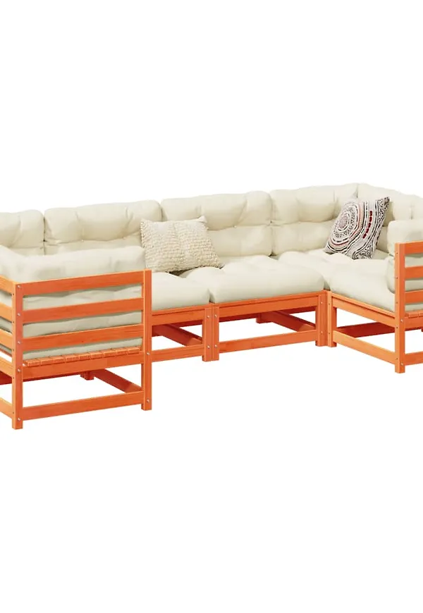 Fantastiskt snygg brun soffgrupp i bomull från vidaXL.