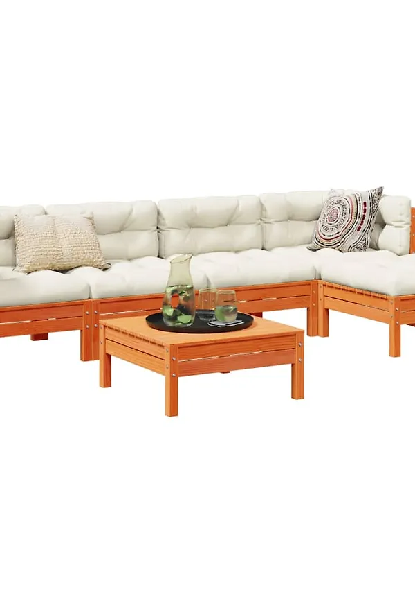 Stilren vidaxl möbelgrupp i brun färg gjord i bomull.