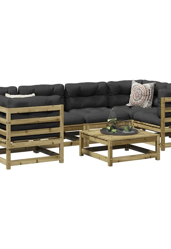 Härlig vidaxl möbelgrupp i brun färg gjord i bomull.