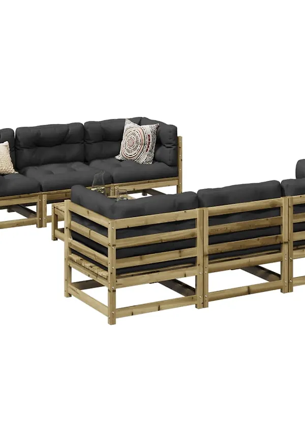 Brun vidaXL-bomullsmöbelgrupp i fantastiskt fin modell.