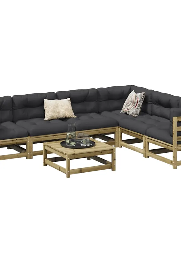 Jättefin bomullssoffgrupp i brunt från vidaXL.