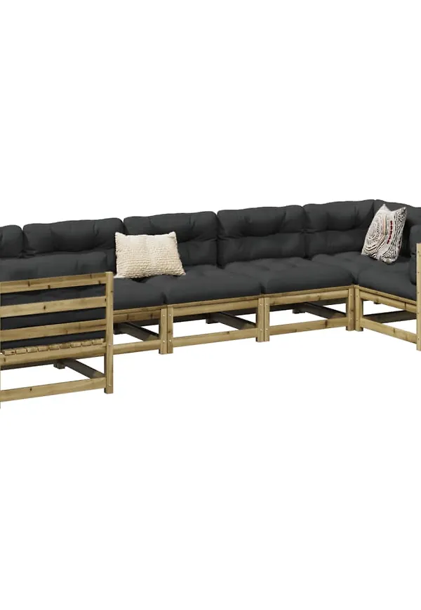 Brun vidaXL-bomullssoffgrupp i härlig modell.