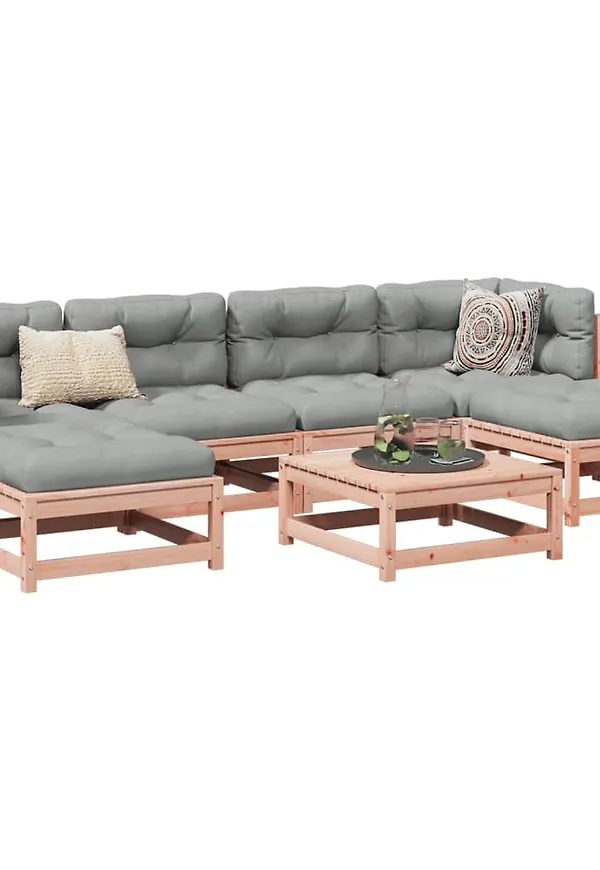 Brun VidaXL bomullsloungegrupp som passar perfekt till hösten 2025!