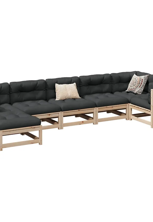 Elegant bomullsmöbelgrupp i brunt från vidaXL.